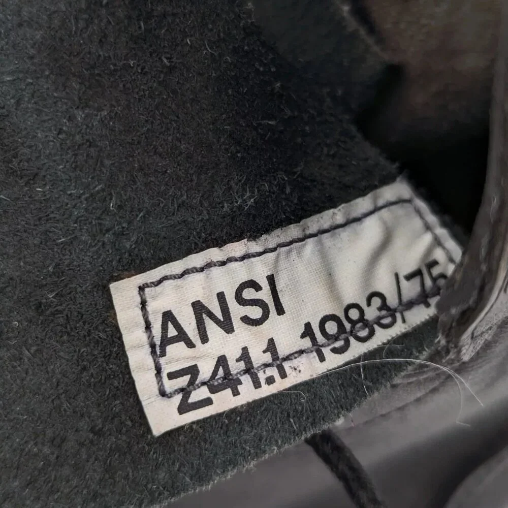 Vintage 1983 / 75 Black Combat Boot Size 9 1/2 9.5 Steel Toe 1-90 Army Military - Picture 6 of 10